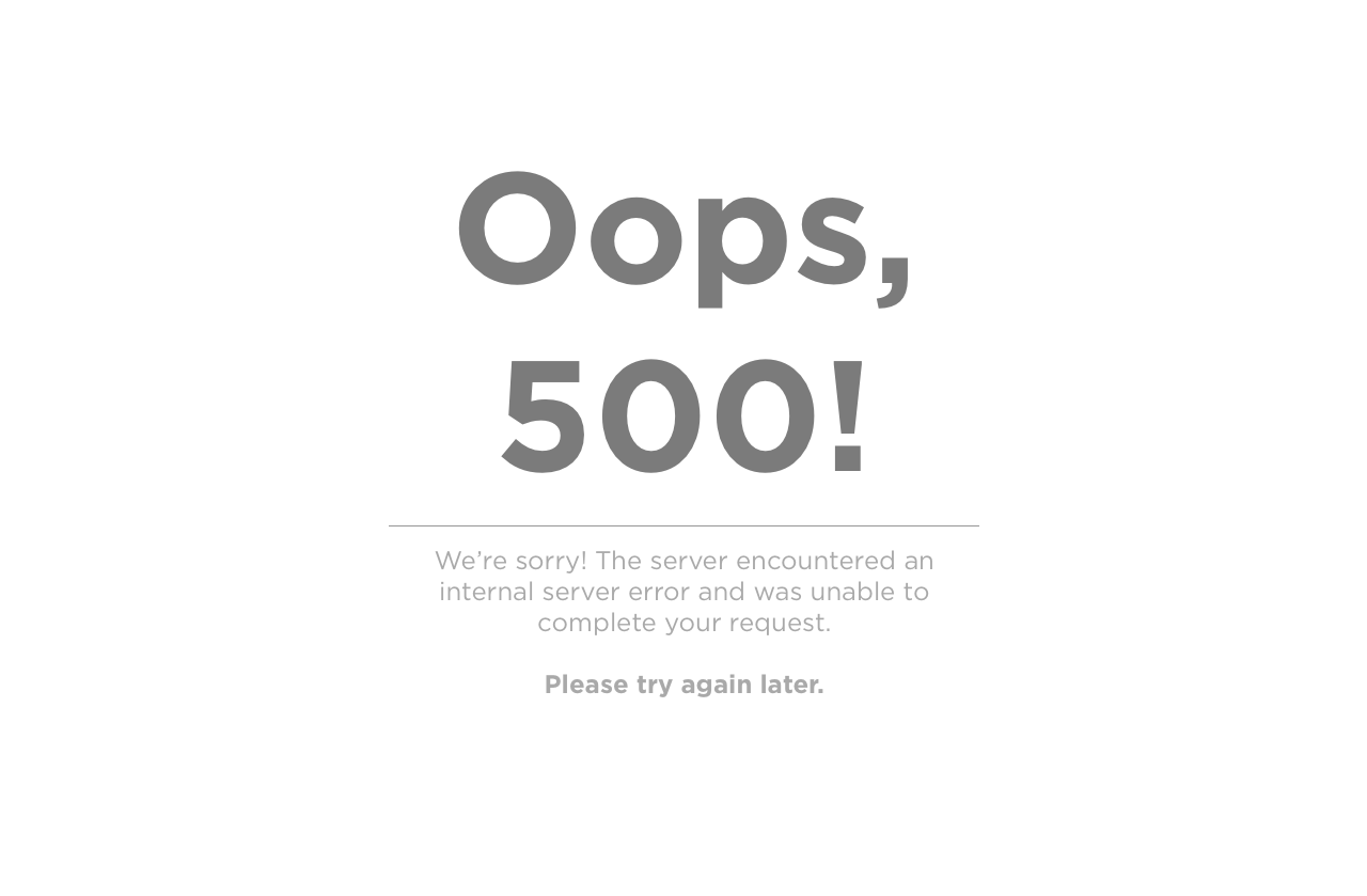 500 - Internal Server Error