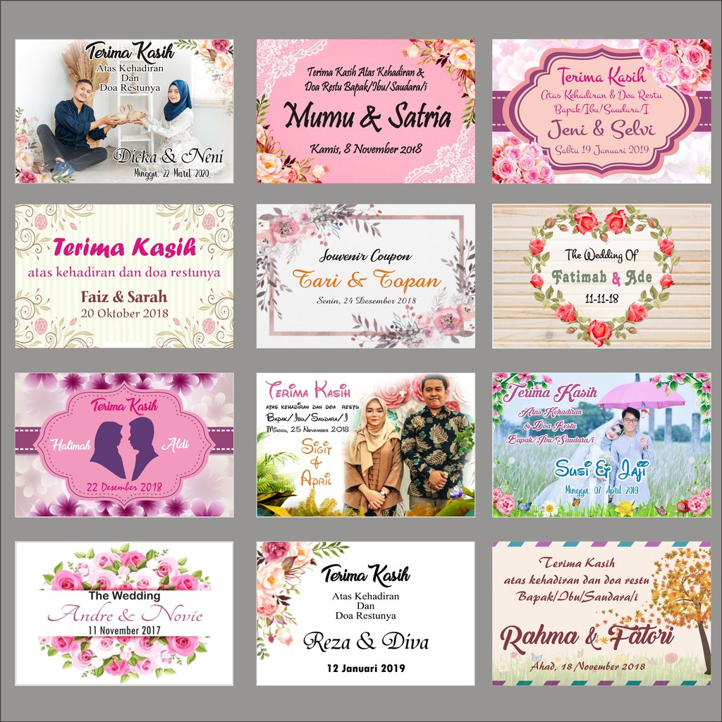 Download Desain Kartu Ucapan Terima Kasih Souvenir Pernikahan Kosong